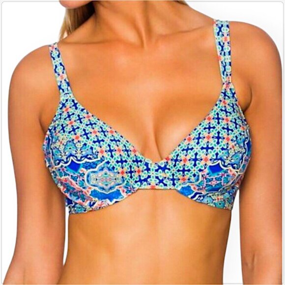Sunsets Pompeii Bardot Top & Twist and Shout Bottoms Bikini Set NWT NEW 36DD / M - Picture 2 of 6